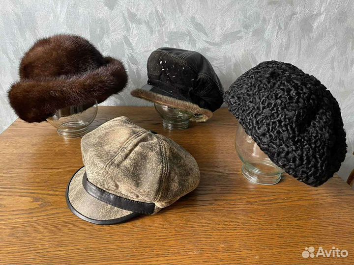 Женские шапки шляпы натуральный мех/кожа