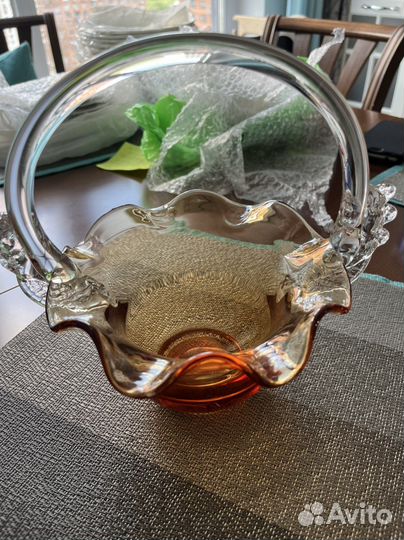 Вазочки конфетницы СССР медовый хрусталь