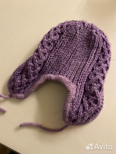 Шапка-ушанка вязаная