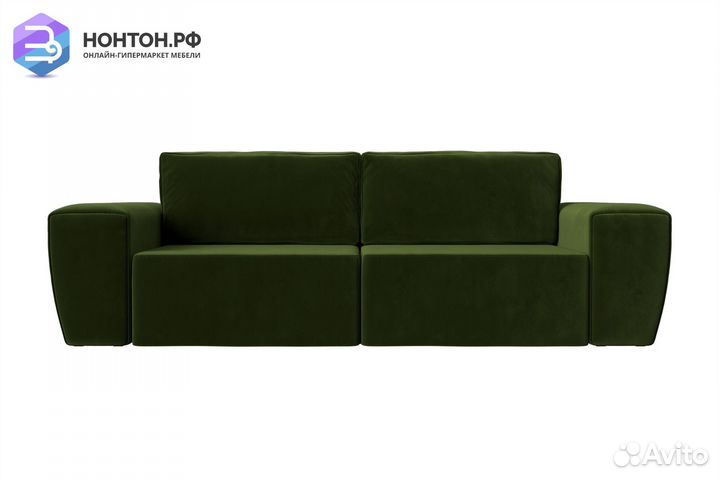 Диван еврокнижка Беккер микровельвет зеленый