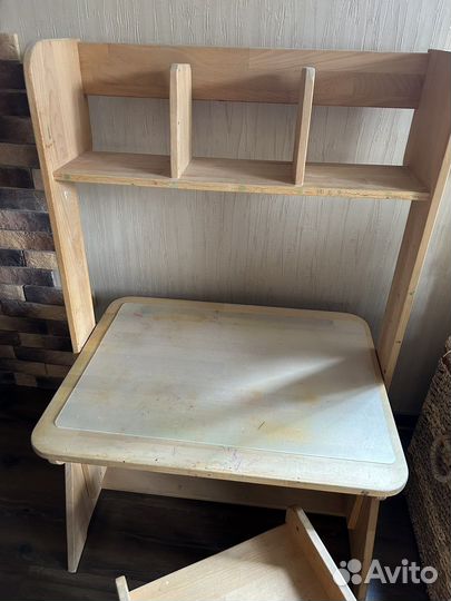 Детский стол и стул деревянный