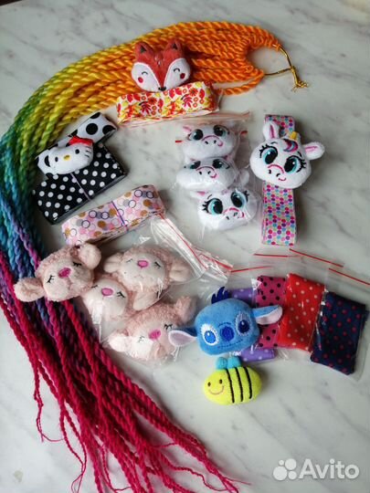 Репсовые ленты, кабашоны Пикачу