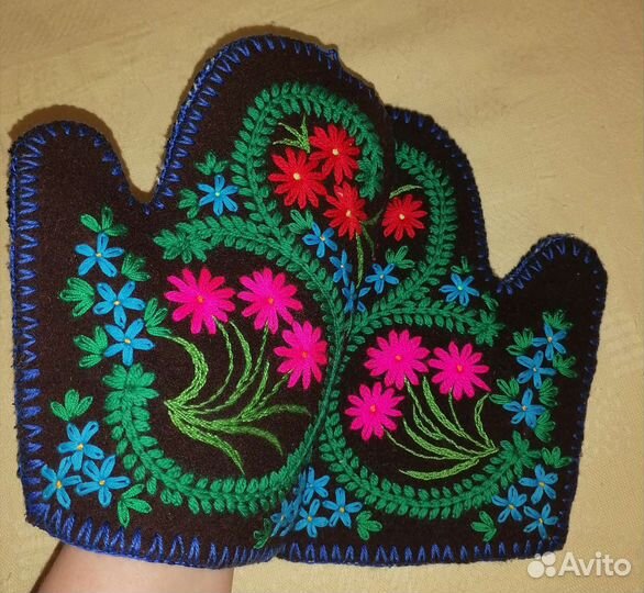 Прихватки для кухни, ручная вышивка