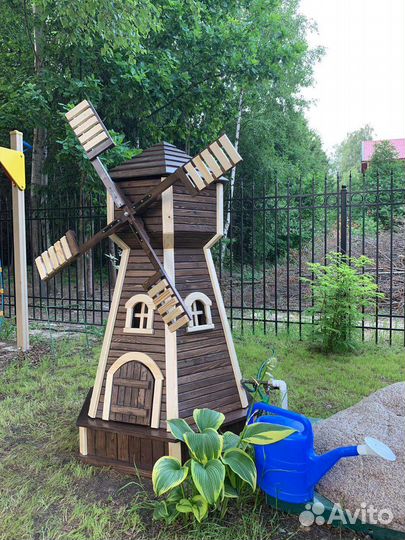 Садовый декор Мельница Телега