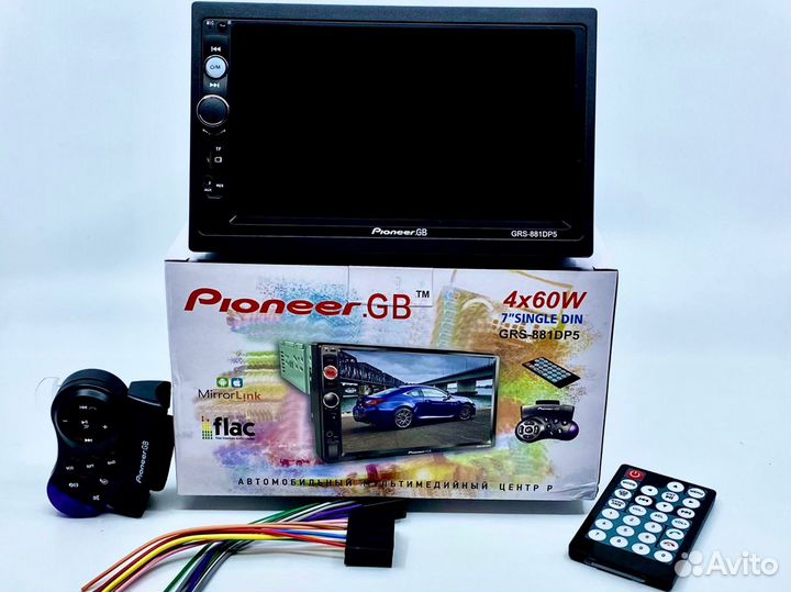 Магнитола pioneer 1DIN с экраном 2DIN