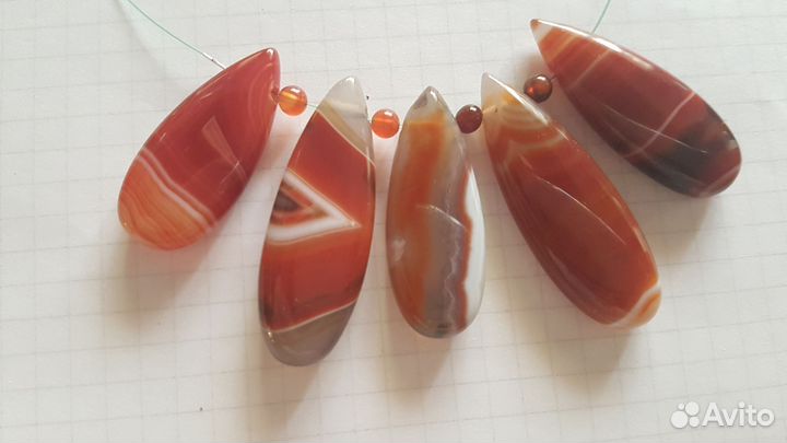 Набор бусин натурального агата для колье