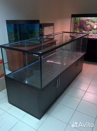 Аквариум для продажи раков, 2м тумба оборудование