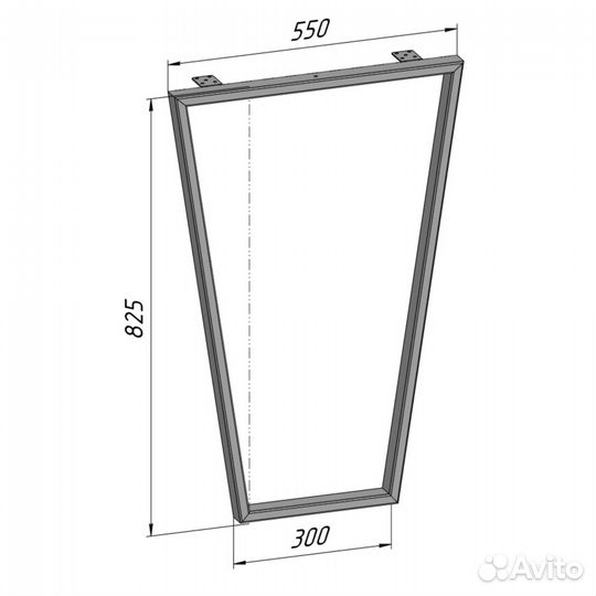 Подстолье 825 550 барное Трапеция металлическое для стола в стиле Лофт с регулировкой по высоте