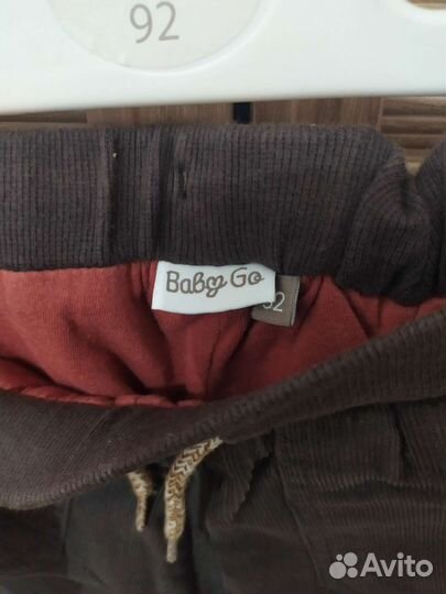 Рубашка в клетку 98 р-р, брюки вельветовые 92 р-р