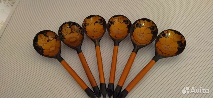 Деревянные ложки хохлома СССР