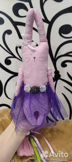 Игрушка Заяц в юбке ручная работа