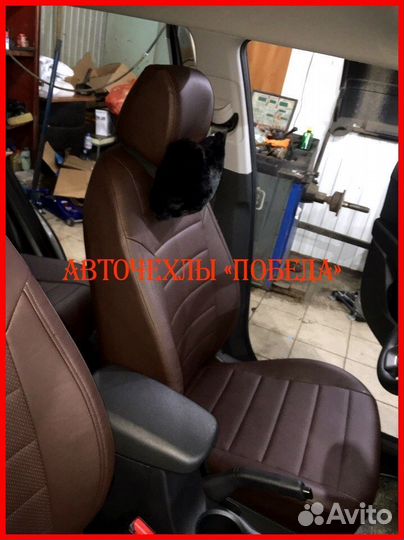 Чехлы Hyundai Creta из экокожи коричневые Классика