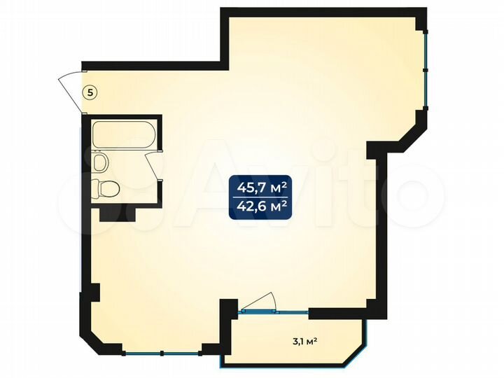 2-к. апартаменты, 45,8 м², 2/11 эт.