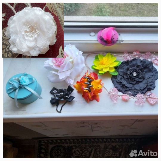 Броши и заколки-цветы y2k новое