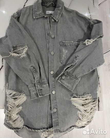 Джинсовая рубашка zara