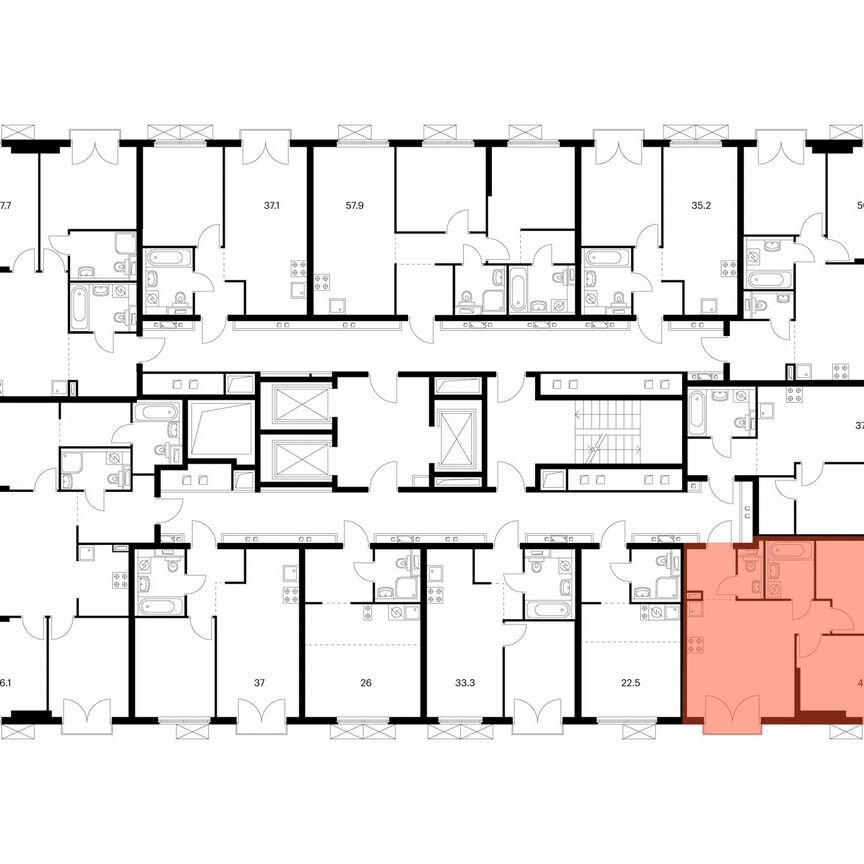 2-к. квартира, 49 м², 15/24 эт.