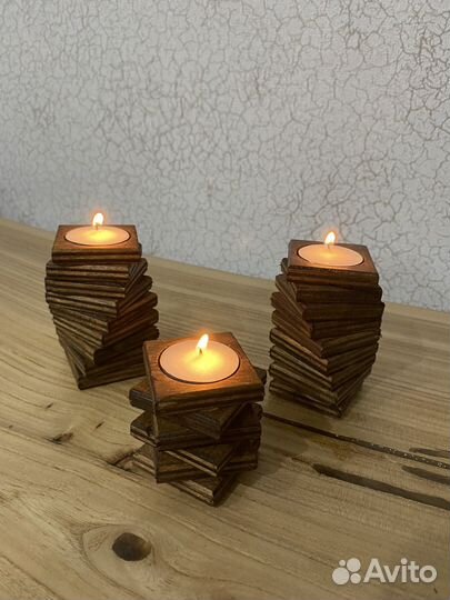 Подсвечник деревянный