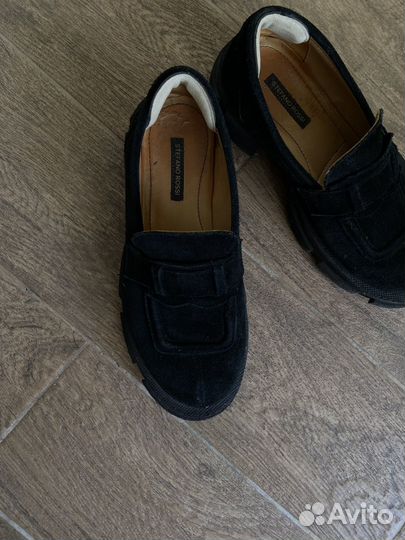 Лоферы натуральная кожа 38 черные