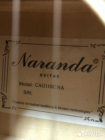 Акустическая гитара naranda чехол подставка капо