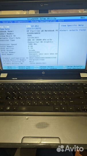 Ноутбук hp pavilion g6 Разбор