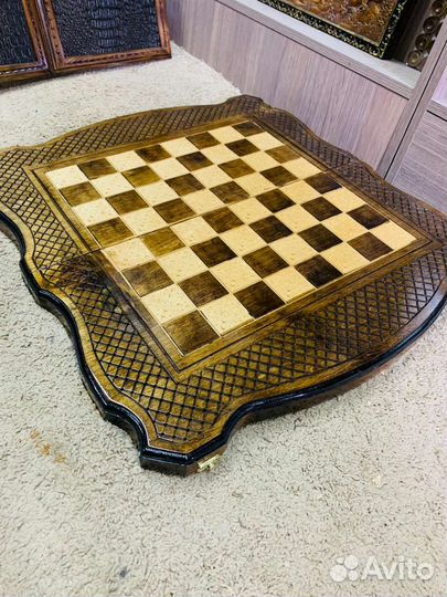 Шахматы нарды шашки 3 в 1 ручной работы