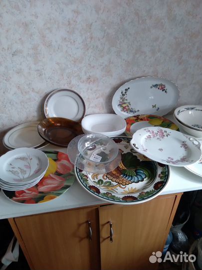 Менажница СССР и тарелка Петух зик, гвз, Дулево