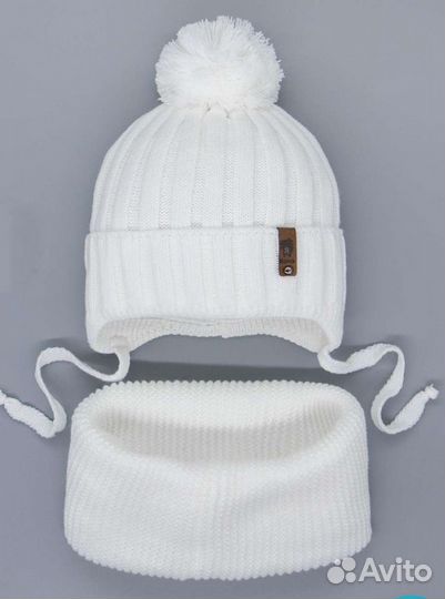 Шапка детская демисезонная для мальчика + снуд