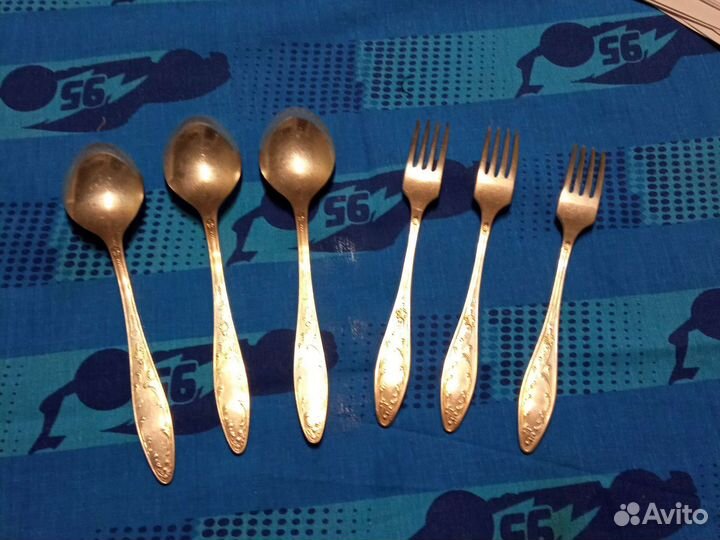 Мельхиоровые ложки, вилки бу