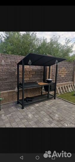 Мангал кухня с крышей