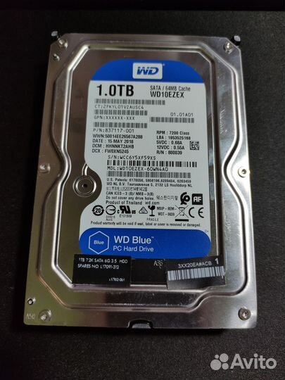Жесткий диск Hdd WD Blue 1Tb