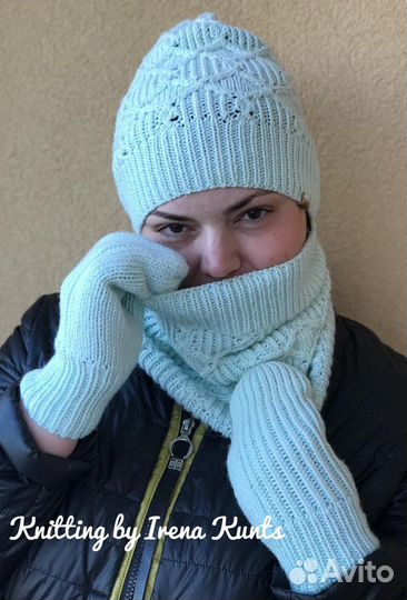 Комплект шапка и снуд женский зимний