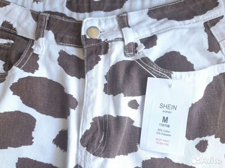 Джинсы принт корова Shein новые р. М