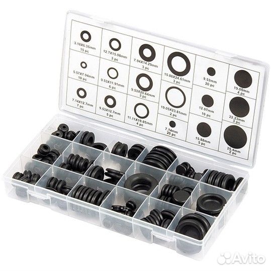 Набор сальников, D 6,35 - 25,4 мм, 125 предм./ сиб