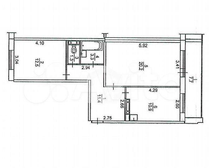 2-к. квартира, 59,6 м², 15/17 эт.