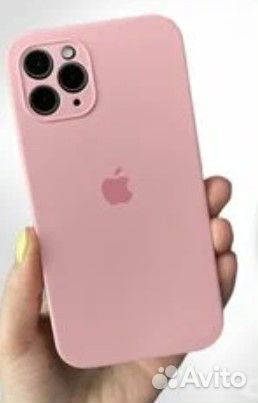 Чехол на айфон 11 розовый квадратные грани