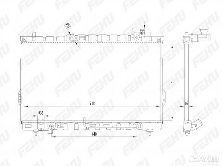 FRC1063 Радиатор охлаждения hyundai santafe (00) 2