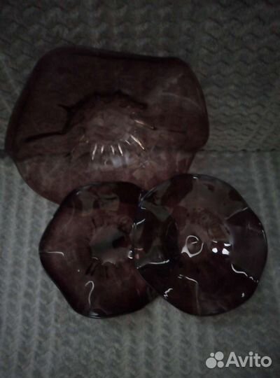 Фруктовница вазочка винтаж цветное стекло