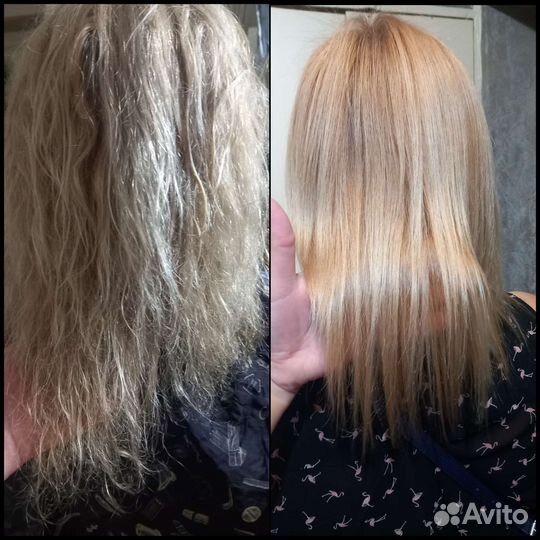 Кератиновое выпрямление, ботокс волос, полировка