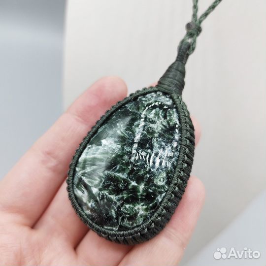 Кулон серафинит, подвеска натуральный камень