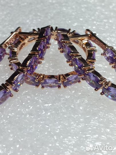 Золотой Комплект с Аметистом
