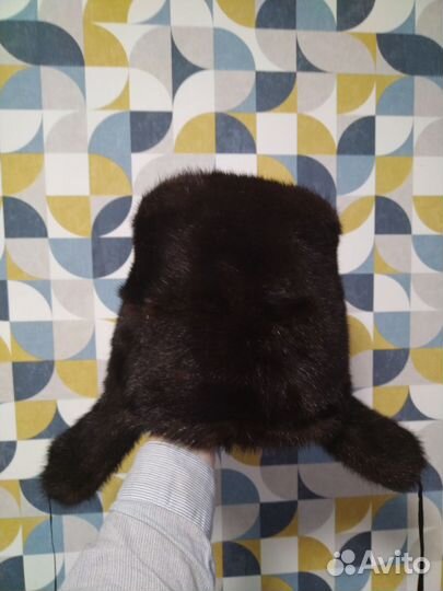 Норковая шапка ушанка мужская