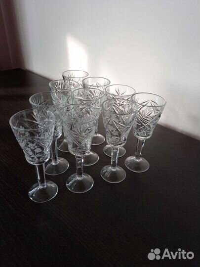 Рюмки 10шт хрусталь