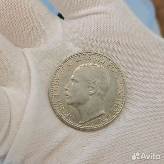 Серебро редка 3 марки 1910 Эрнст Людвиг Гессен