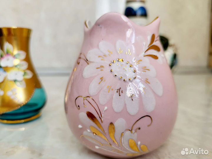 Мини вазы винтажные, ваза Богемия, фарфор СССР