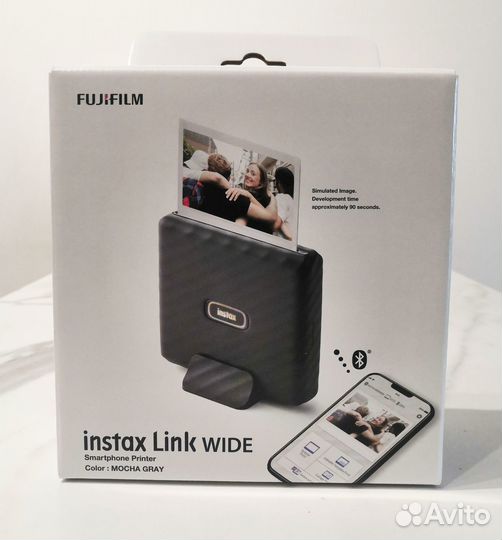 Серый фотопринтер Instax Link Wide и аксессуары