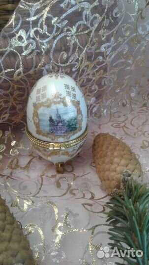 Сувенир шкатулка яйцо фарфор Санкт-Петербург Пасха