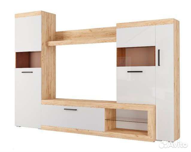 Гостиная Бастон Дуб вотан-Белый