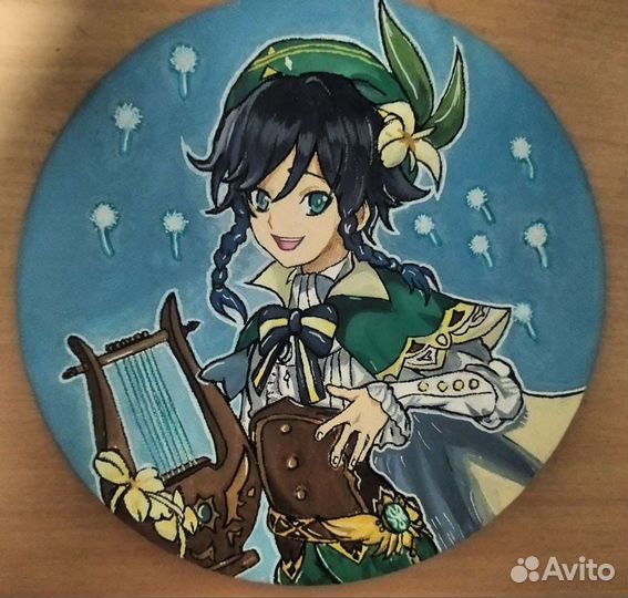 Холст круглый на подрамнике диаметром 20см