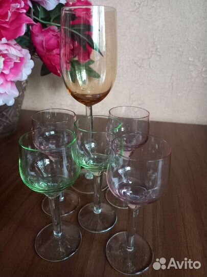 Фужеры цветное стекло СССР