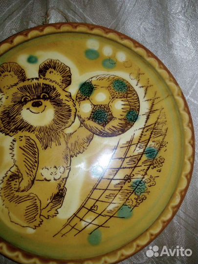 Олимпийский мишка. Панно. Тарелка. зик